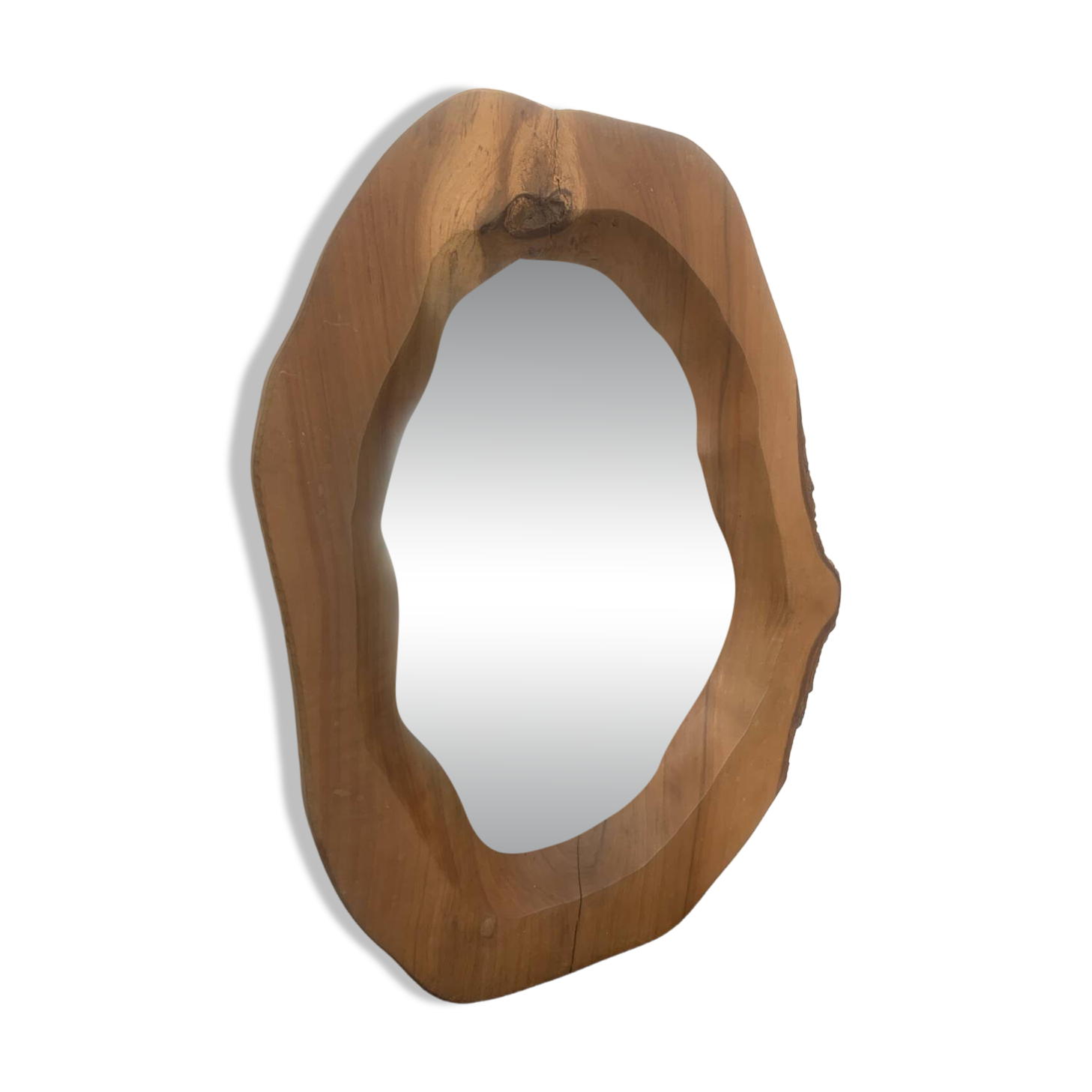 Miroir bois 1960 forme libre