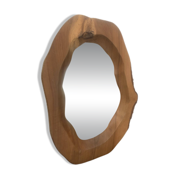 Miroir bois 1960 forme libre