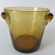 Vintage signed amber bubble blown glass ice bucket Biot