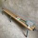 Vintage wood kindergarten bench and tubular structure in long