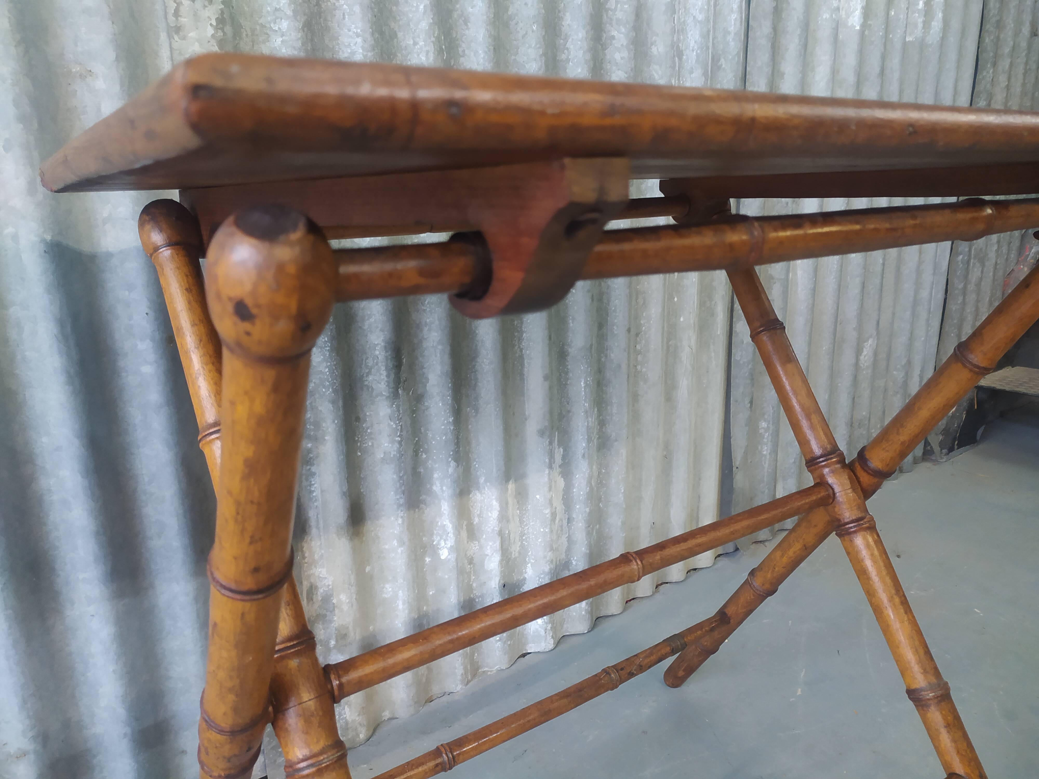 Vintage bamboo folding table