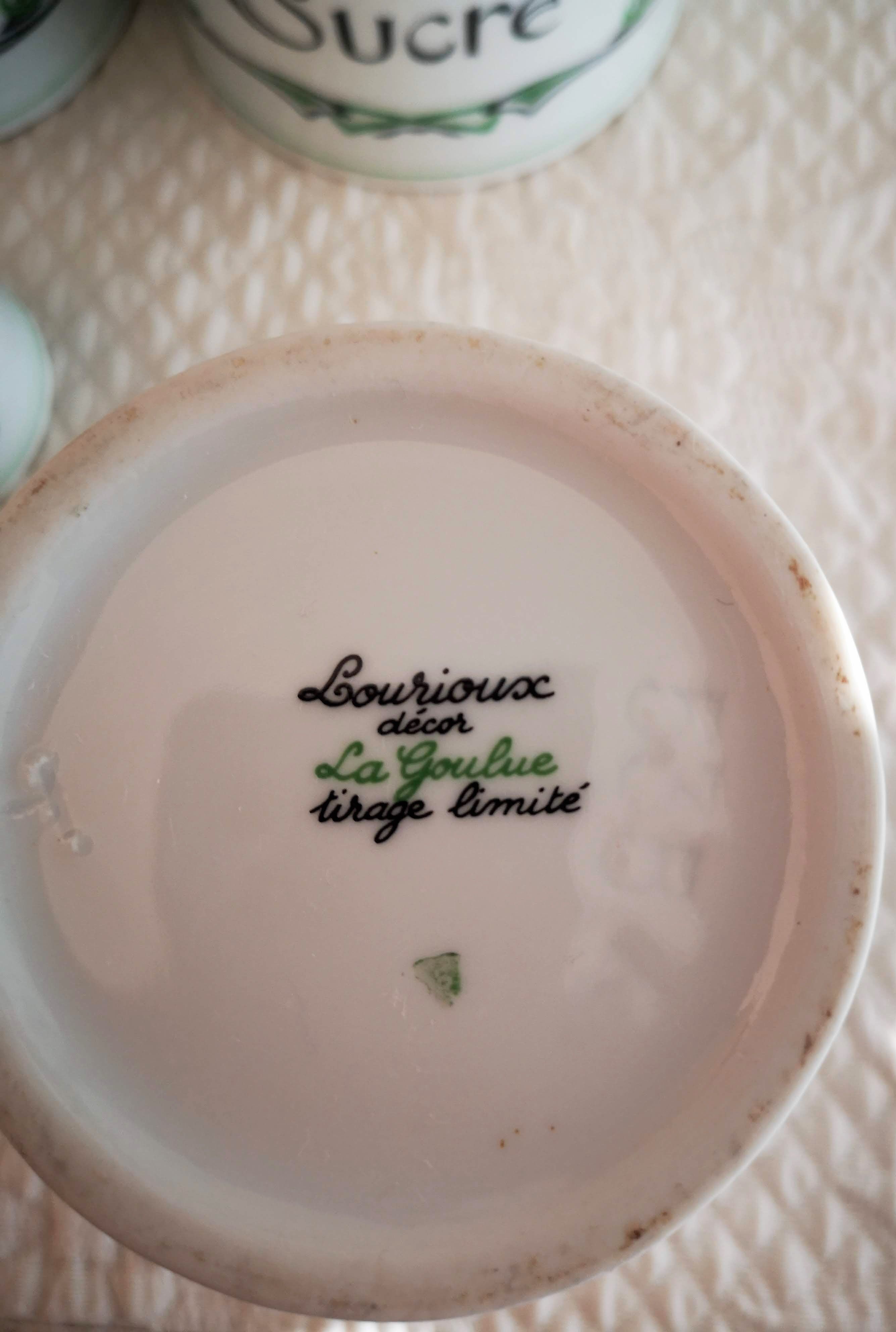4 Louroux porcelain kitchen pots