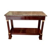 Console empire mahogany and marble tray