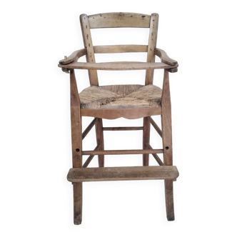 Chaise haute enfant en bois  1900