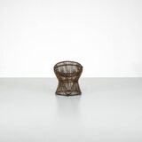 Tabouret en Rotin, Italie, années 1960s.