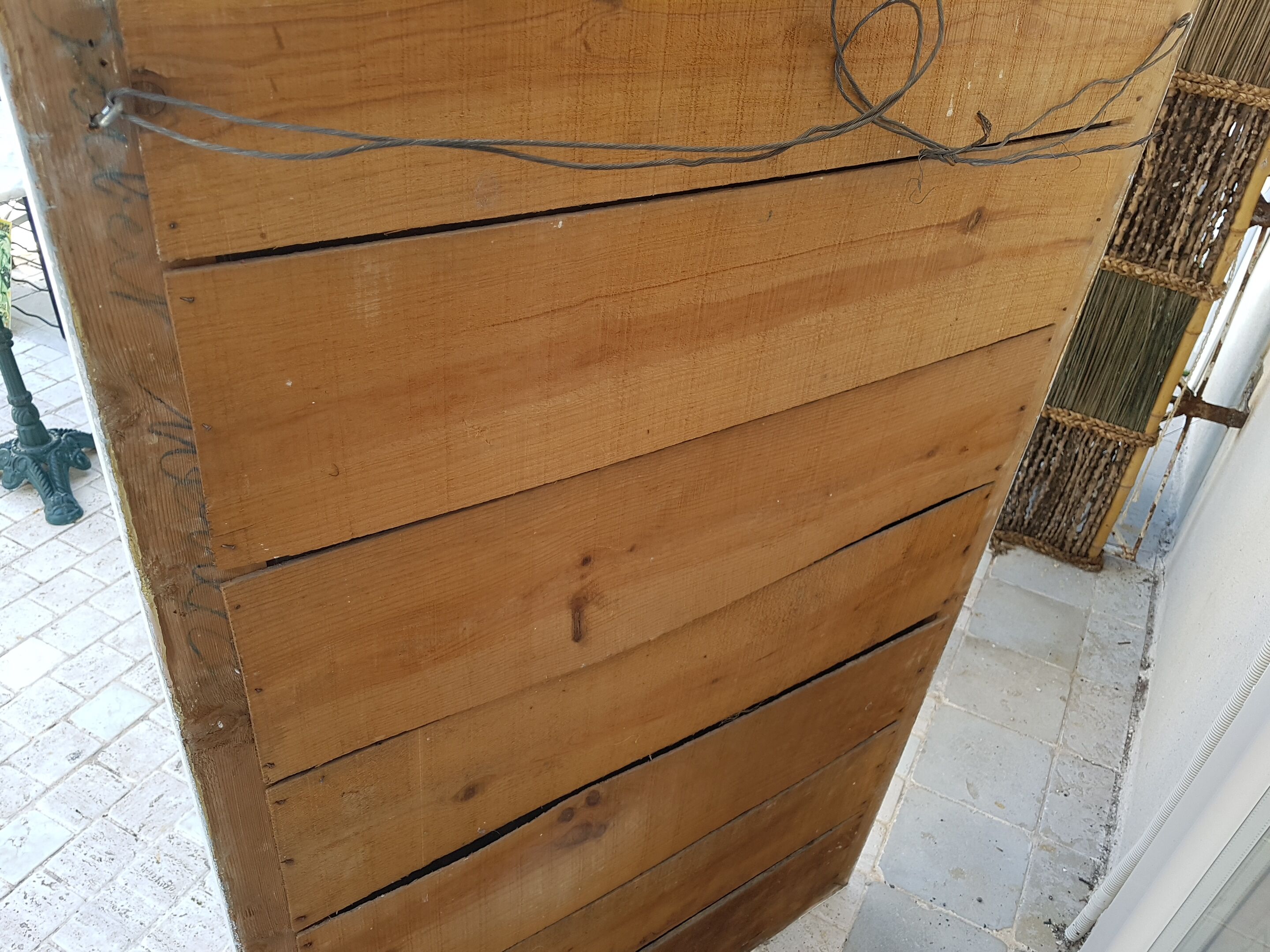 Louis xvi style trumeau painted mirror  163x84cm