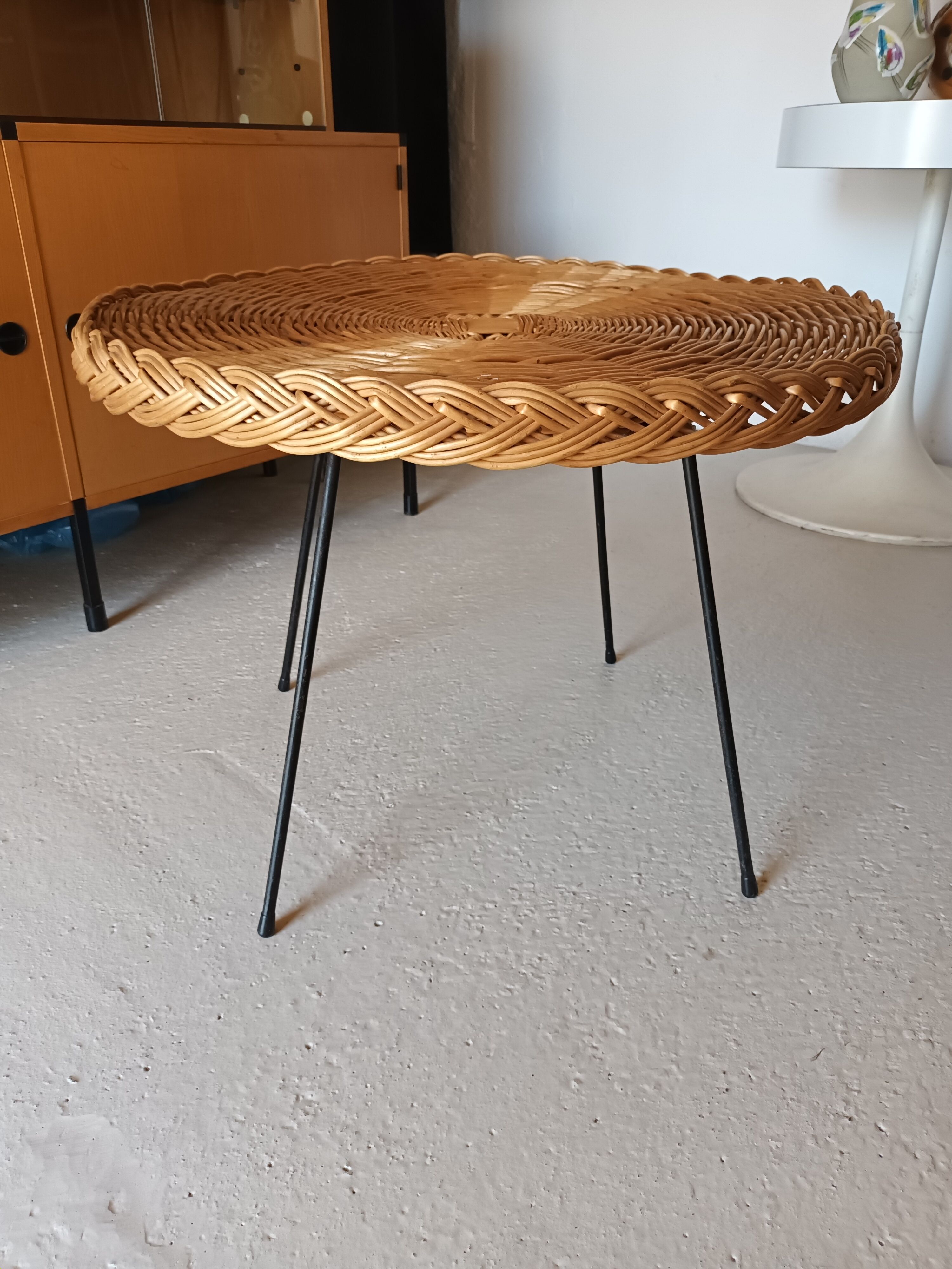 Vintage wicker coffee table