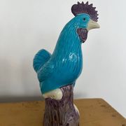 Coq turquoise porcelaine Chine