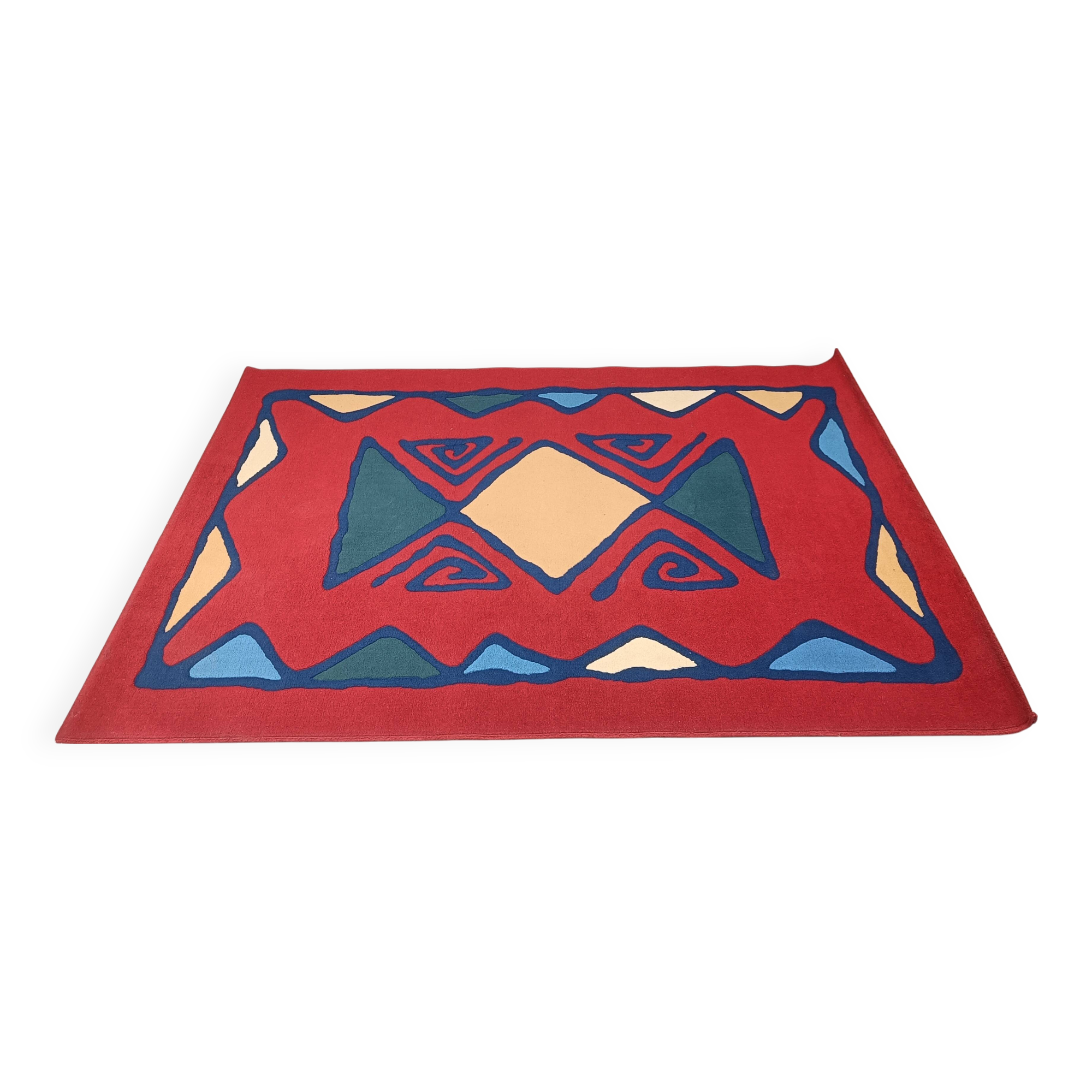 Grand tapis noué à la main, années 1980