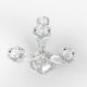 Design chandelier in glass 4 burners