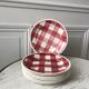 Set of 8 dessert plates fb badonviller pink gingham model 40s