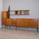 Buffet en teck vintage des années 1960 avec système mural, design italien.