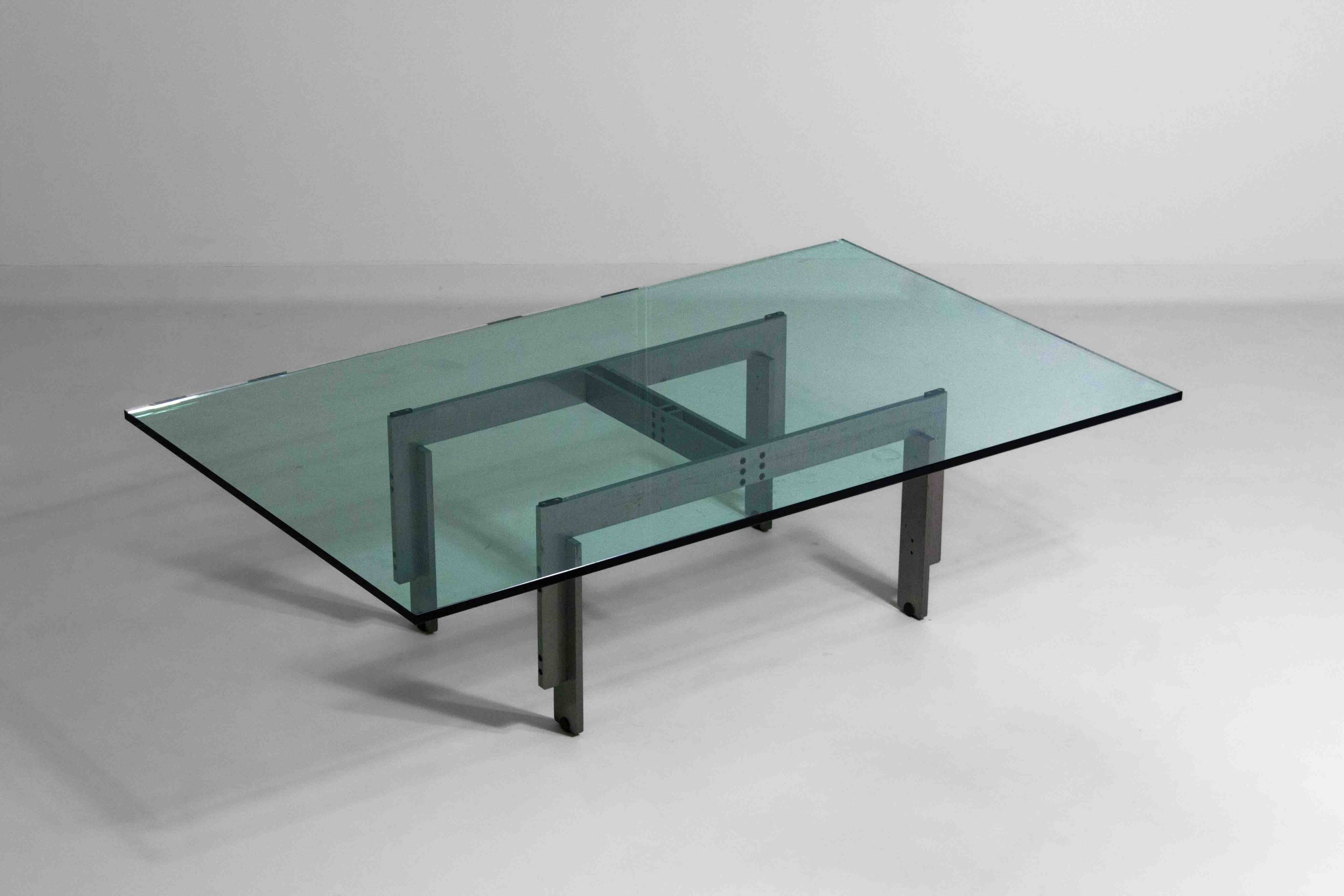 'Florian' coffee table in steel by Carlo Scarpa