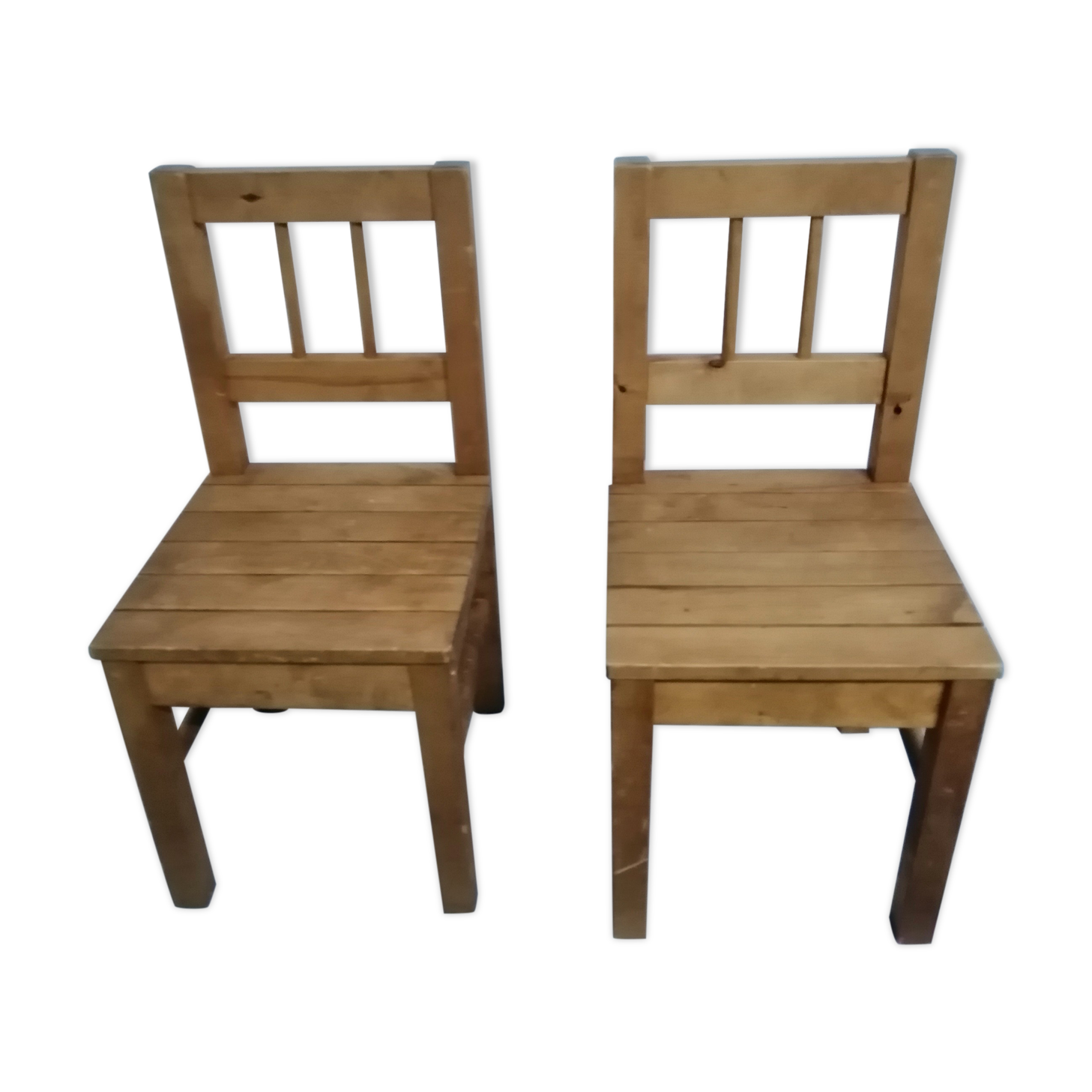 Pair of vintage wooden children's chairs