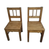 Pair of vintage wooden children's chairs