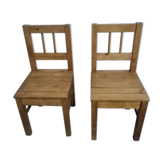 Pair of vintage wooden children's chairs