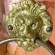 Vintage copper lion's head umbrella holder