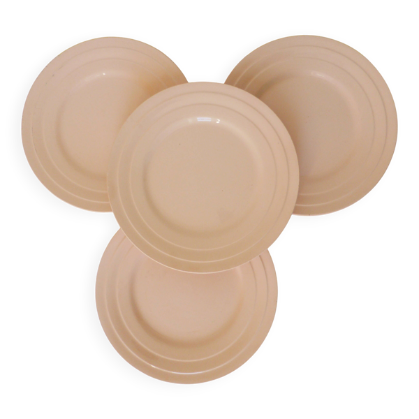 4 assiettes à dessert Art déco vintage