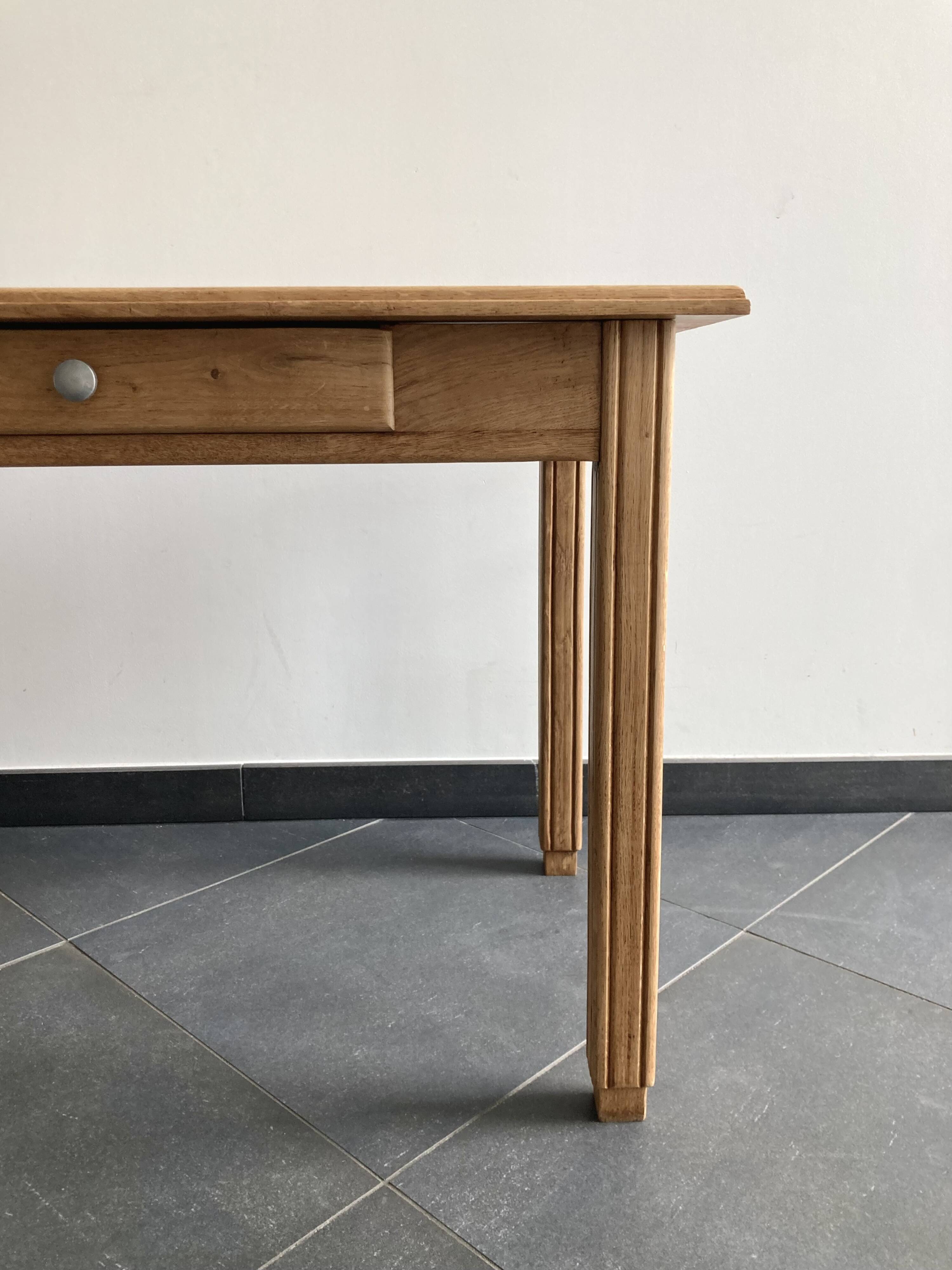 Vintage solid beech table – renovated – 1960s