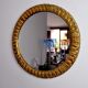 Midcentury gilded wooden sun mirror, France, 49cm