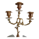 Brass and stone chandelier
