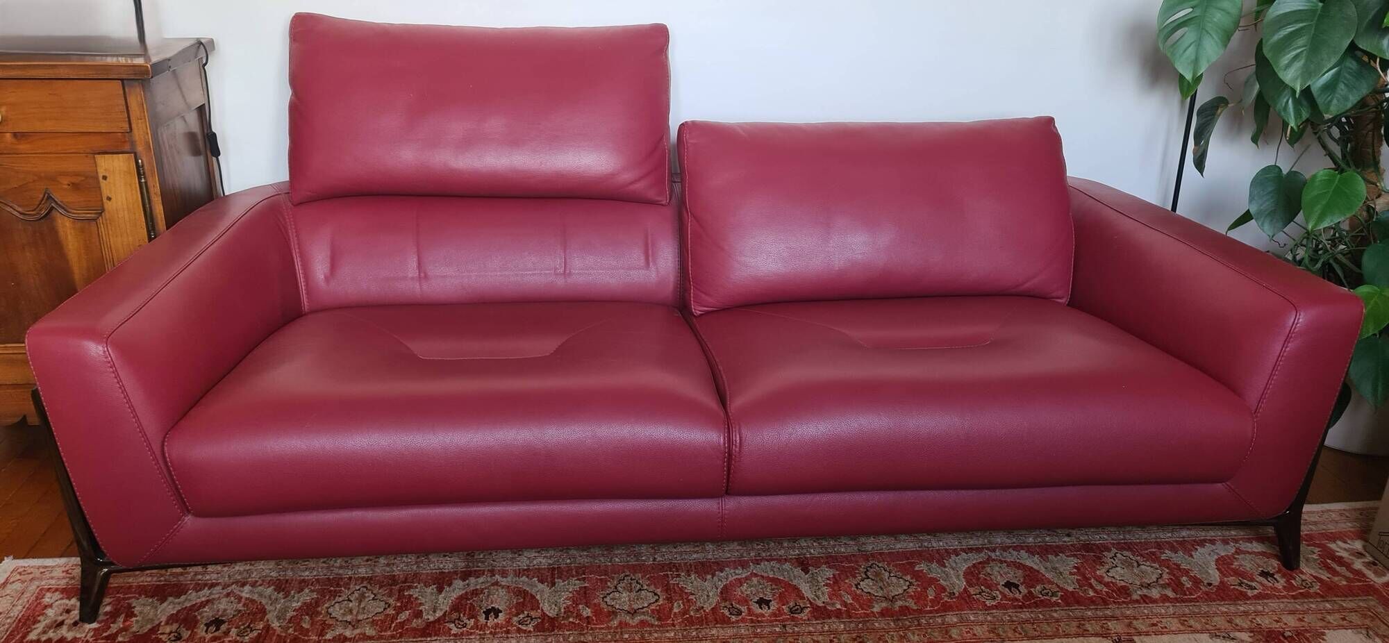 Roche Bobois canapé allusion red leather - designers Tapinassi & Manzoni