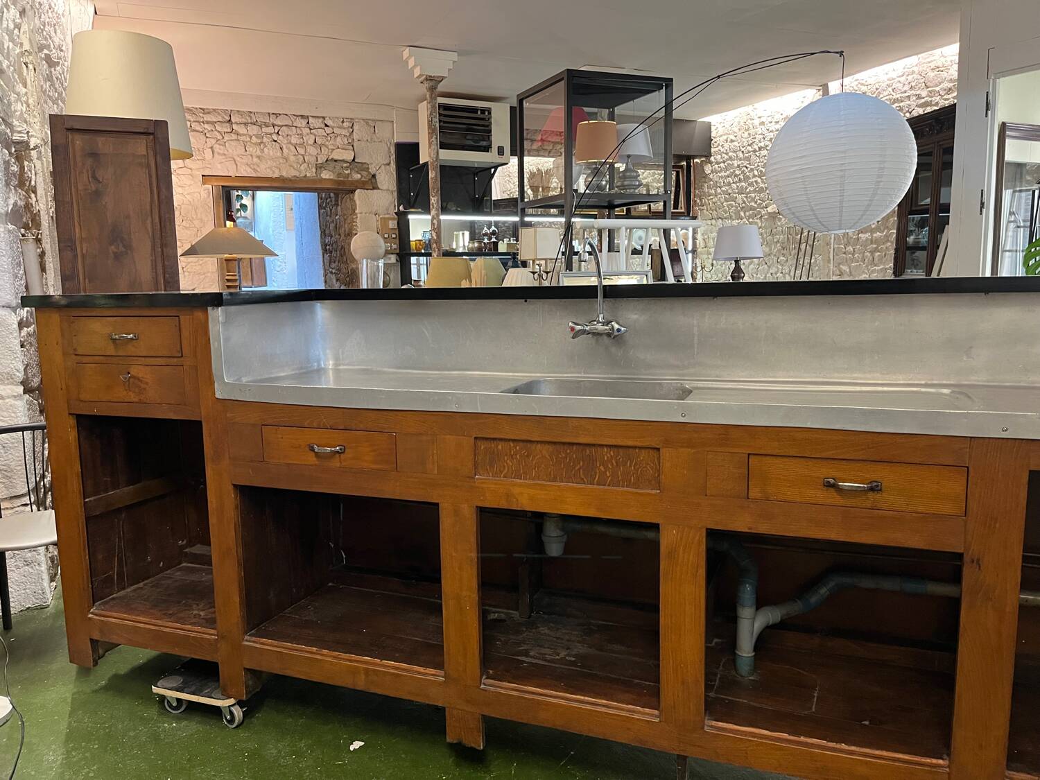 1950s oak and Formica bar