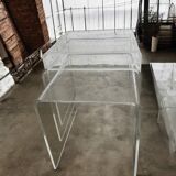 Tables gigognes et tables d'appoint vintage en plexiglas