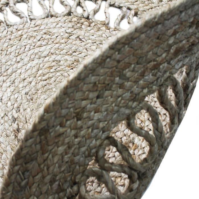 Round jute carpet wave 120 cm