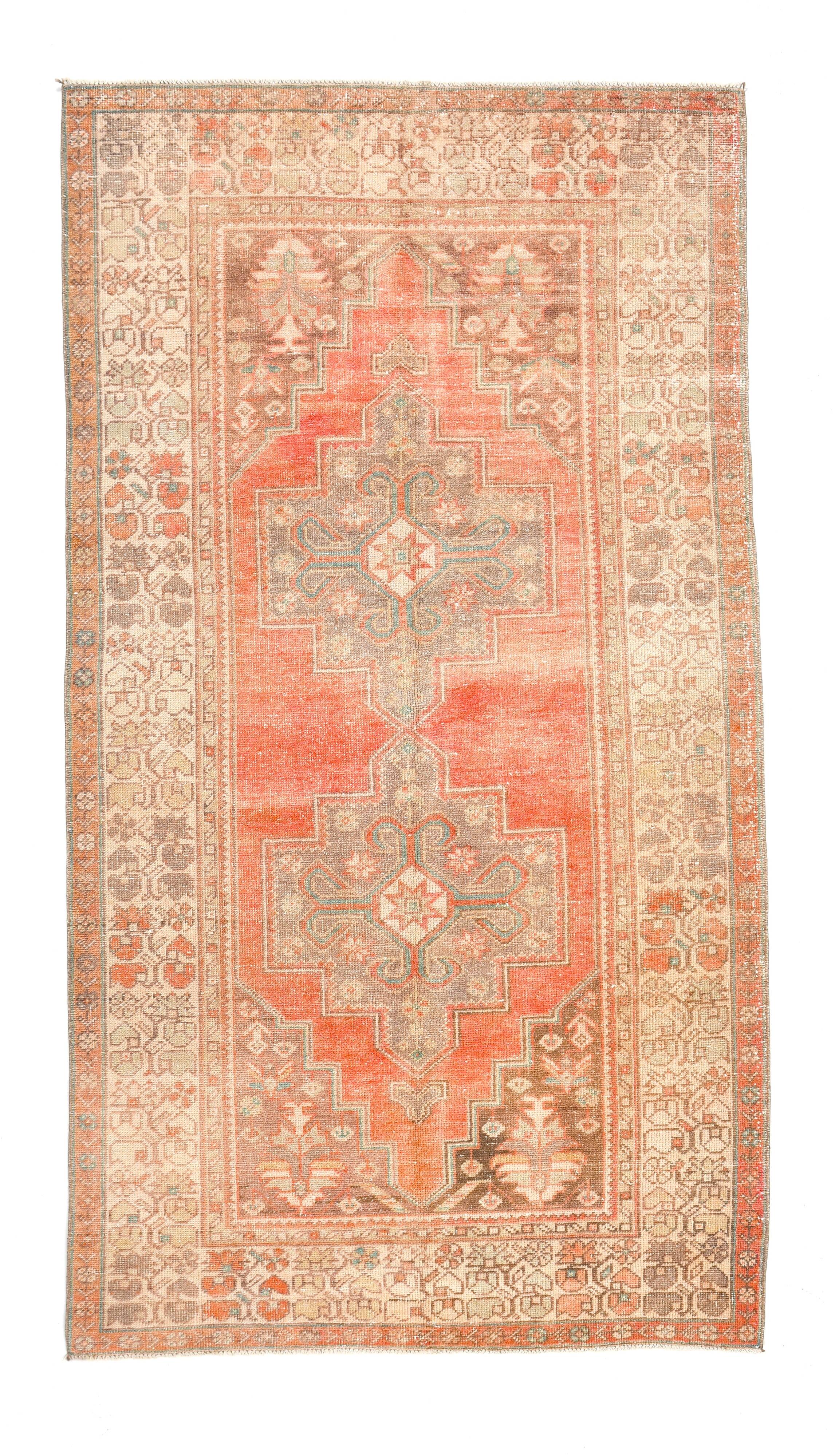 4x8 Vintage Red & Brown Classic Persian Rug, 135x246Cm