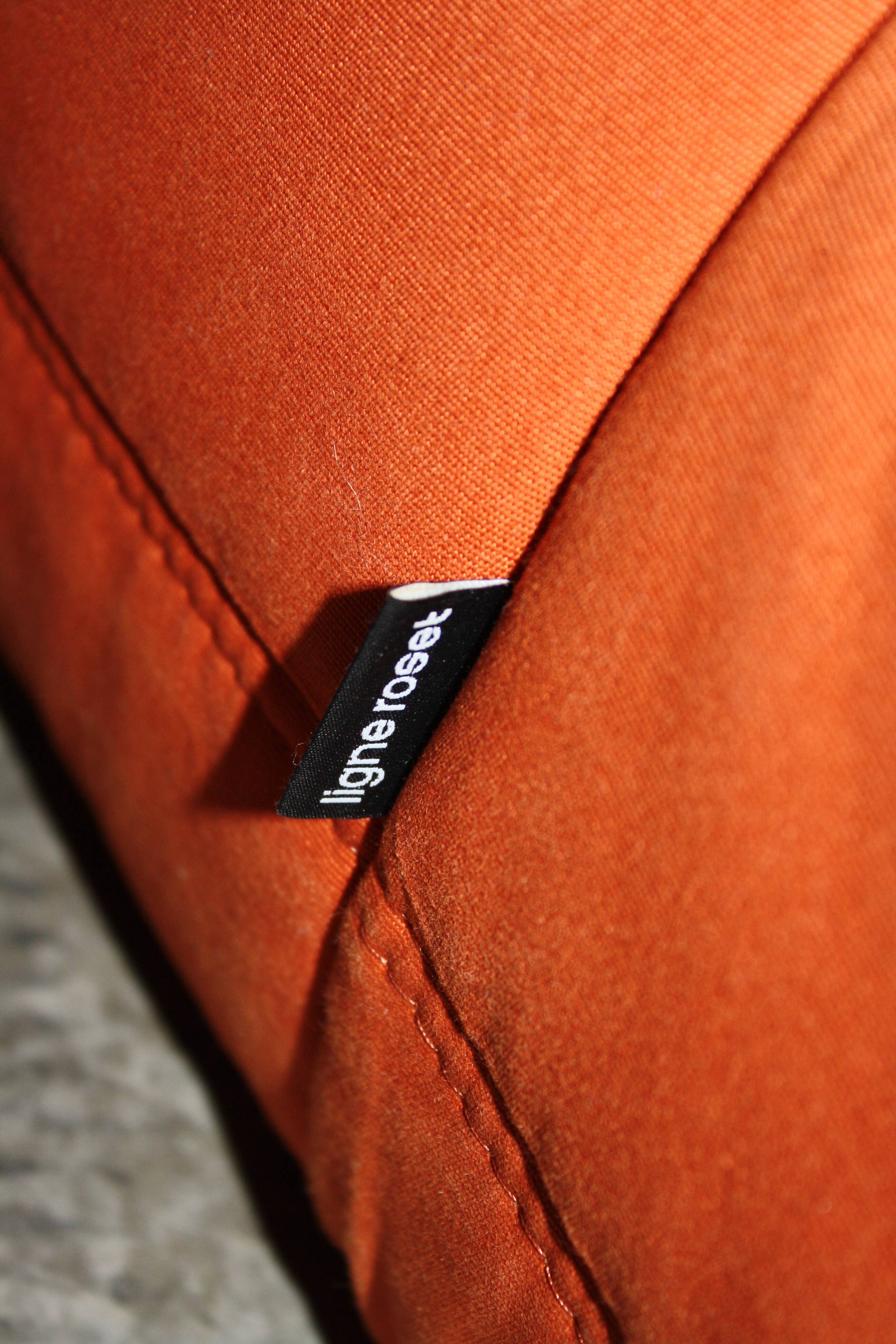 Modular 3 piece orange sofa by Michel Ducaroy for Ligne Roset