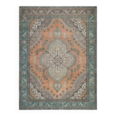 Tapis d'aire vintage persan fait main en laine et coton orange des années 1970 278x343