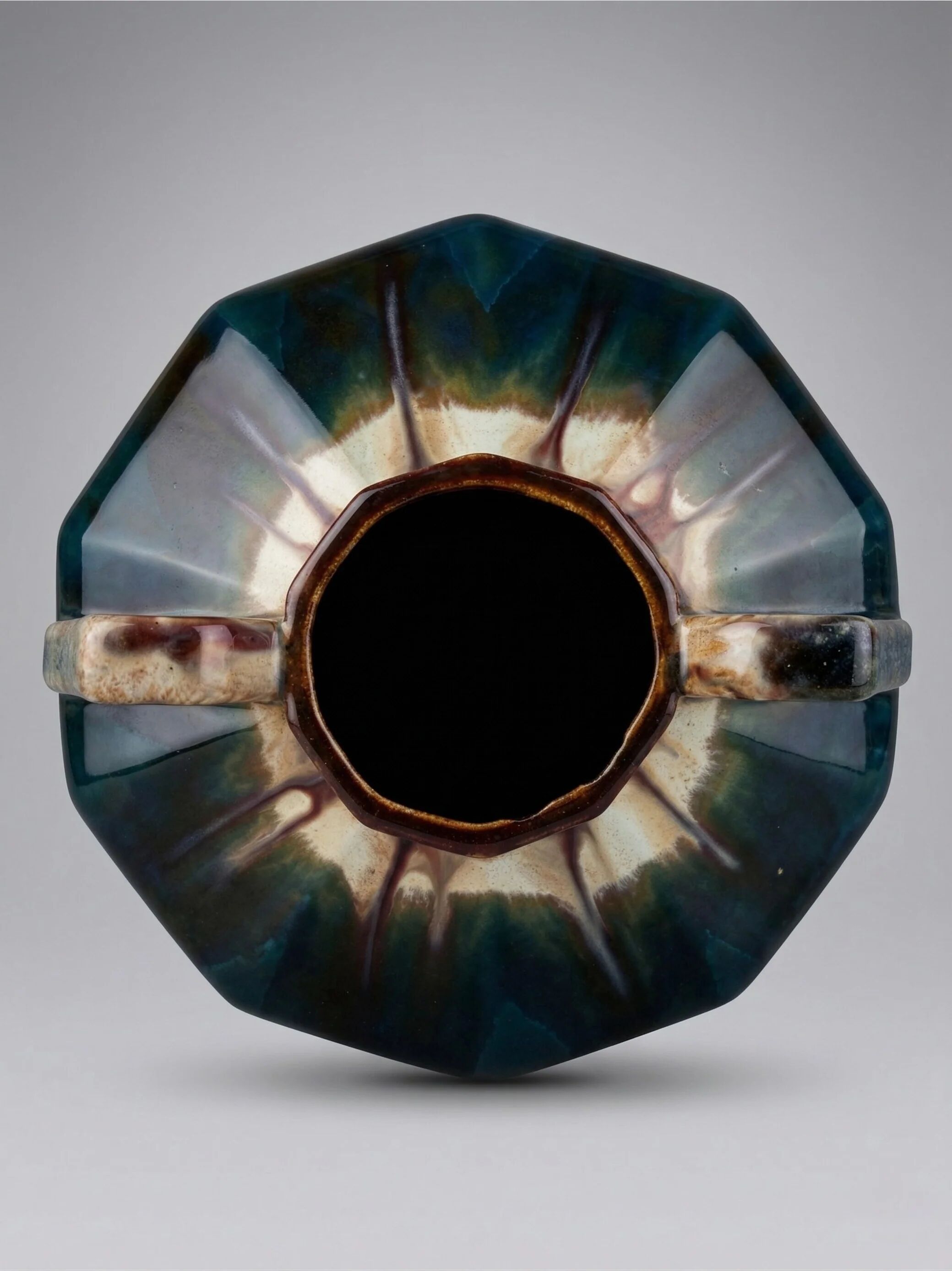 Art Deco vase in glazed ceramic attributed to Thulin, Belgium, 1930s.