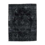 Handmade oriental overdyed 292 cm x 383 cm black wool carpet