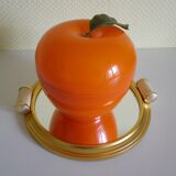 Orange "apple"-shaped ice bucket, typical of the 70s - France