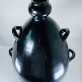 Jarre Potiche ceramic black metalic pottery 1950