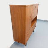 Vintage Scandinavian style secretary bookshelf storage furniture.