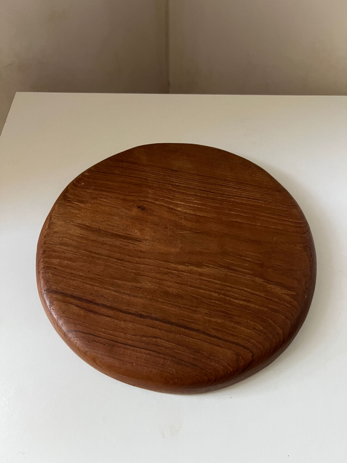 Vintage teak wood appetizer plate