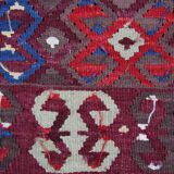 Anatolian Kilim Rug: 1900s Turkish Wool Flatweave, Geometric Tribal Design