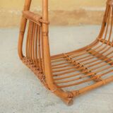 Vintage rattan log holder