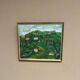Original Swedish Oil on Canvas – “Hilly Landscape with Houses” by Lalla Blecher – Signed – Vintage & Framed