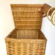 Vintage braided wicker bread hutch