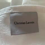 7 serviettes en coton damassé blanches, Christian Lacroix, vintage