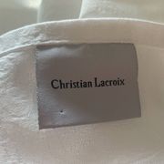 7 white damask cotton napkins, Christian Lacroix, vintage
