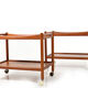 Pair serving trolleys model at-45 in teak by Hans J. Wegner 1960