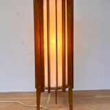 Ib Fabiansen wooden Space Age floor lamp by Fog and Mørup, Denmark, 1960s