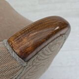 1960s, Danish armchair, blend wool fabric, beech wood.