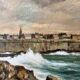 HST Marine painting “Saint Malo” signed Farlès very early 20th century