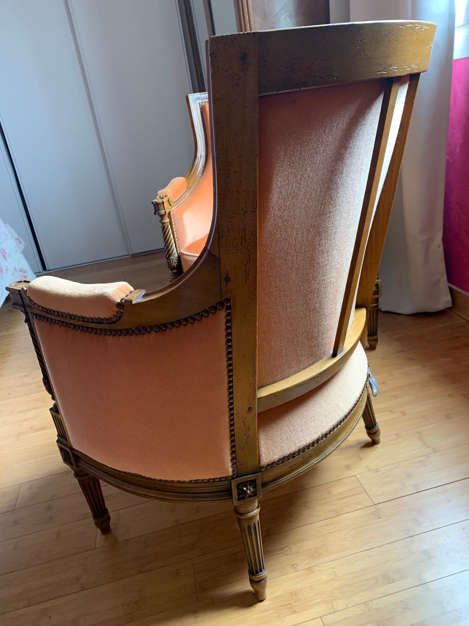 Pair of louis XVI style shepherdess armchairs