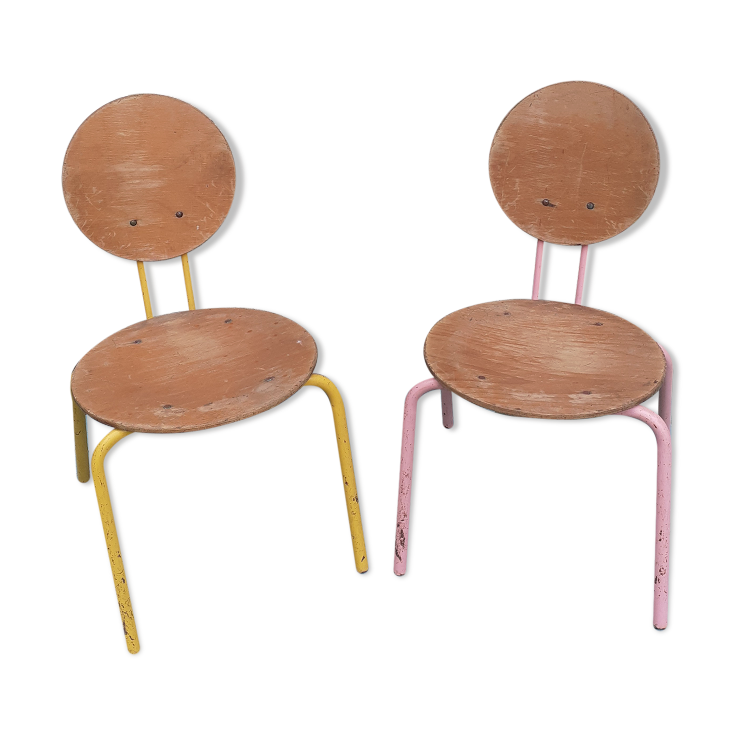 Paire de chaises d'enfant empilables vintage